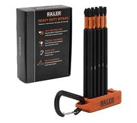 Railer 6 Inch Screwdriver Bit Set - Premium S2 Steel 6" Phillips, Square, Torx & Hex Impact Driver 10pc Bit Set With A Storage Magnetizer Bit Holder & Carabiner