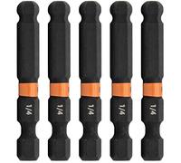 Ball-End Hex 1/4" Impact Driver Bit - Railer Allen Wrench Drill Hex Bits. 1/4 Quick Release S2 Steel 2 inch 1/4" Ball-End Hex Bits. (5 Pack)