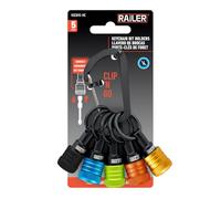 Railer Bit Holder Keychain 5pc - 1/4 inch Hex Shank Bit Holders - Quick-Change Design for Nut Driver, Screwdriver & Drill Bits, Include Keychain Carabiner (Multi-Color)