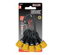 Railer Bit Holder Keychain 5pc - 1/4 inch Hex Shank Bit Holders - Quick-change Design For Nut Driver, Screwdriver & Drill Bits, Include Keychain Carabiner