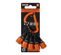Railer Bit Holder Keychain 5pc - 1/4 inch Hex Shank Bit Holders - Quick Release Bit Holder For Nut Driver, Screwdriver & Drill Bits w/Key Chain Carabiner