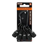 Railer Bit Holder Keychain 5pc - 1/4 inch Hex Shank Bit Holders - Quick Release Bit Holder for Nut Driver, Screwdriver & Drill Bits w/Key Chain Carabiner