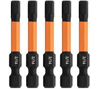 Railer Hex 3/16 Impact Driver Bit - Allen Wrench Drill Hex Bits. 1/4 Quick Release S2 Steel 2 inch 3/16 Hex Bits. (5 Pack)