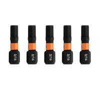 Railer Hex 3/16" Tamper Proof Bits - Hex Security 3/16" Impact Driver Bits. 1/4" Shank S2 Steel Tamper-Resistant Allen Bits (5 Pack)
