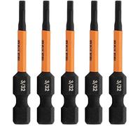 Railer Hex 3/32" Impact Driver Bit - 5 Pack (2" Length) - S2 Steel - Hex Shank Drill Bits - Driver Bits