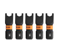 Railer Spanner #14 Impact Driver Bit - Snake Eye #14 S2 Steel 1 Inch Spanner Insert Bits (5 Pack)