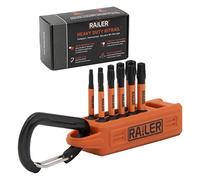 Railer Tamper Proof Torx Bit Set - Premium S2 Steel 2 Inch Impact Driver 10pc 6 Star Security Bit Set With A Magnetizer Bit Holder & Carabiner