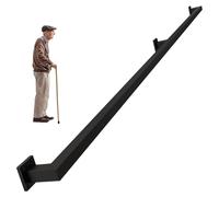 Railing 30600cm Indoor/Outdoor Balustrade Safety Handrail Wall Support Antislip Iron Pipe 350cm/138in Black Durable & Stylish Design for Home & Garden