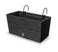 Railing Flower Pot Planter + Liner Inner Box Water Drain Plugs Hooks Outdoor HQ