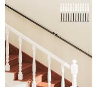 Railing KitComplete WallMounted Handrail Support for 30600 cm Includes Wrought Iron Brackets & Metal Screws Black Indoor/Outdoor Railings (5.1m)