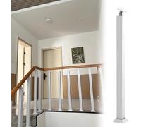 Railing Post Metal Stair Indoor Outdoor Deck Sprindles, 270° Adjustable Balusters Floor Mount for Porch, Concrete, Wooden Steps(White,4cm D-41.3"/105cm H)