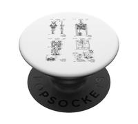 Railroad Crossing Signal Patent Train Worker Engineer PopSockets Adhesive PopGrip