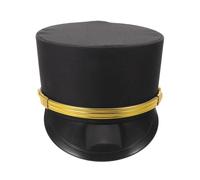 Railroad Engineer Hat Vintage Conductor Cap Classic Black Cotton Adult Train Costume Accessory for Cosplay Party and Dress Up Events