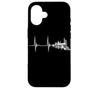 Railroad Heartbeat EKG Pulse Old Steam Locomotive Train Case for iPhone 16