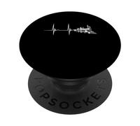 Railroad Heartbeat EKG Pulse Old Steam Locomotive Train PopSockets Adhesive PopGrip