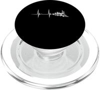 Railroad Heartbeat EKG Pulse Old Steam Locomotive Train PopSockets PopGrip for MagSafe