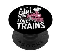 Railroad Passion Just A Girl Who Loves Trains Steam Engine PopSockets Adhesive PopGrip