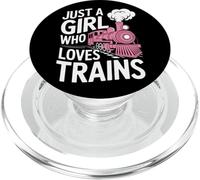 Railroad Passion Just A Girl Who Loves Trains Steam Engine PopSockets PopGrip for MagSafe