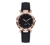 Railroad Watch Silver Powder Diamond Face Women's Watch Frosted Leather Strap for Women's Casual Trend Two Piece Set Watch Rubber Watch Strap 22mm (A, One Size)