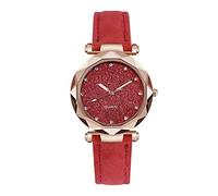 Railroad Watch Silver Powder Diamond Face Women's Watch Frosted Leather Strap for Women's Casual Trend Two Piece Set Watch Rubber Watch Strap 22mm (H, One Size)