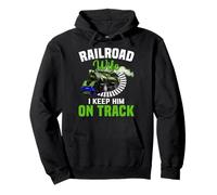 Railroad Wife I Keep Him On Track Trains Lover Girls Pullover Hoodie