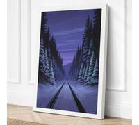 Rails Into Silence Scandinavian Canvas Wall Art Print 18x12 (45.7×30.5cm)