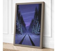 Rails Into Silence Scandinavian Canvas Wall Art Print 18x12 (45.7×30.5cm)