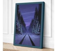 Rails Into Silence Scandinavian Canvas Wall Art Print 24x16 (61×40.6cm)