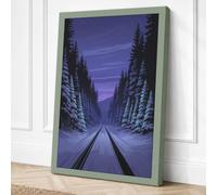 Rails Into Silence Scandinavian Canvas Wall Art Print 30x20 (76.2×50.8cm)