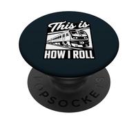 Railway How I Roll Railfan Trainspotter Locomotive PopSockets Adhesive PopGrip