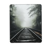 Railway in The Fog Mouse Pad with Non-Slip Rubber Base 7.9 x 9.5 in Mouse Mat with Stitched Edge Gaming Mousepad for Wireless Mouse Computer Laptop Home Office Desk Pad