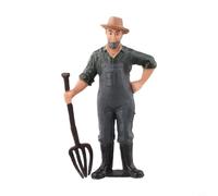 Railway Layout Farm Figures PVC Farmer Shepherd Miniatures Compatible with HO N Scale Model Train Sets (ZQ375)