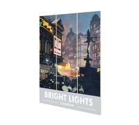 Railway Museum Bright Lights London Micro Wood Print Multicoloured (29.5Cm X 20Cm)