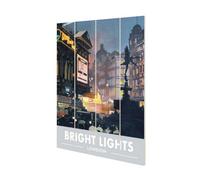 Railway Museum Bright Lights London Small Wood Print Multicoloured (59Cm X 40Cm)