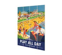 Railway Museum Play All Day South Wales Small Wood Print Multicoloured (59Cm X 40Cm)