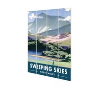 Railway Museum Sweeping Skies North Wales Small Wood Print Multicoloured (59Cm X 40Cm)