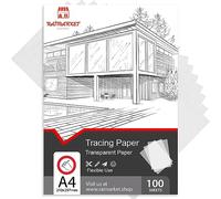 Raimarket Premium Tracing Paper A4 Pack - 100 Sheets, 9x12 Inches - Ideal for Drawing, Sewing & Architectural Drafting - 60gsm Transparent Trace Papers
