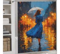 Rain And Amber - Walking Through The Memory Lights Bathroom Decor Curtains Thicken Durable Polyester Shower Curtains Mould Proof for Bathroom Bathtub Apartment Decor 69.69x70.87Inch（177x180cm）