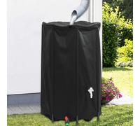 Rain Barrel 500L Collapsible Black PVC with Spigot Hose Outlet 100x120cm Durable