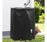 Rain Barrel 750L Black PVC Collapsible 100x120cm With Spigot Durable Outlet33cm