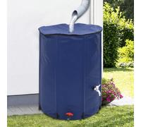Rain Barrel Blue PVC 750L Collapsible 100x120cm Durable with Spigot & Filter Tap
