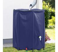 Rain Barrel Collapsible 1250L Blue PVC, 100x120cm Durable Foldable Tank Spigot.