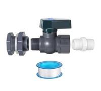 Rain Barrel Drain Valve Kit, 1 inch Rain Barrel Spigot Kit with Bulkhead Connector and Thread Sealing Rain Barrel Spigot Adapter (B)