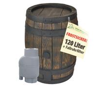 Rain Barrel Rain Water Butt Rainsaver Rainwater Storage Tank Wine Cask Appearance Rain Water Collection Oak Barrel Look with Tap and Childproof Lid
