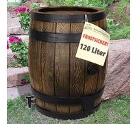 RAIN BARREL WATER BUTT with rainwater container with TAP & CHILD-PROOF LID perfect for storage RAIN TANK garden barrel SOLID DURABLE & STRUCTURED like a wood (120L)