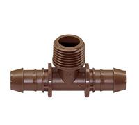 Rain Bird Dripline XFD Drip Pipe 16 mm, 33 cm - Pressure Compensating + Self-Cleaning, 2.3 l/h Above Ground XFF Connector Elbow Tee Coupling Adapter (XFF-TMA-050 T-piece 1/2 AG)