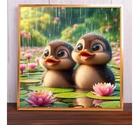 Rain Black Duck Jigsaw Puzzle 150 Pieces 65x65cm/26x26inch, Difficult jigsaw puzzles for Adults 150, Beautiful Art work, Great Festive Puzzle Gift for Men/Women