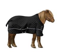 Rain Blanket for Shetty & Foal Stable Blanket, Horse Blanket, Winter Blanket, Breathable and Waterproof Outdoor Blanket, Ideal After Training, Washing, in the Stable and in Transport, 200 g, Black