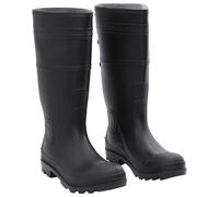Rain Boots Black PVC Knee-High 38.5cm Waterproof Non-Slip Size 41 for Garden Use