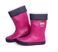 Rain Boots for Children, Wellies with Detachable Warm Lining, Wellington Boots for Kids, Winter Boots, Reflective Details by 3M™ Scotchlite™, Made in Italy (1-1.5 UK/32-33 EU - Fuchsia/Blue)